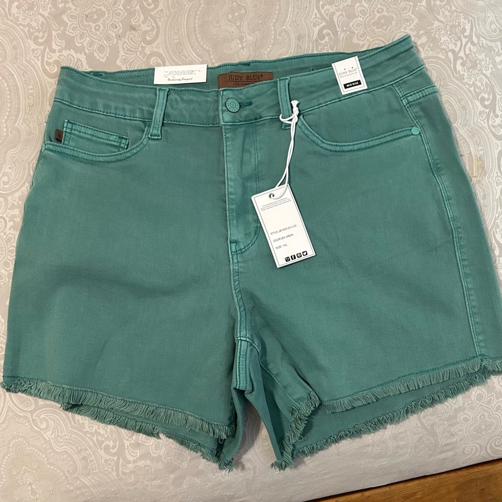 Judy Blue Women's Teal Jean Shorts